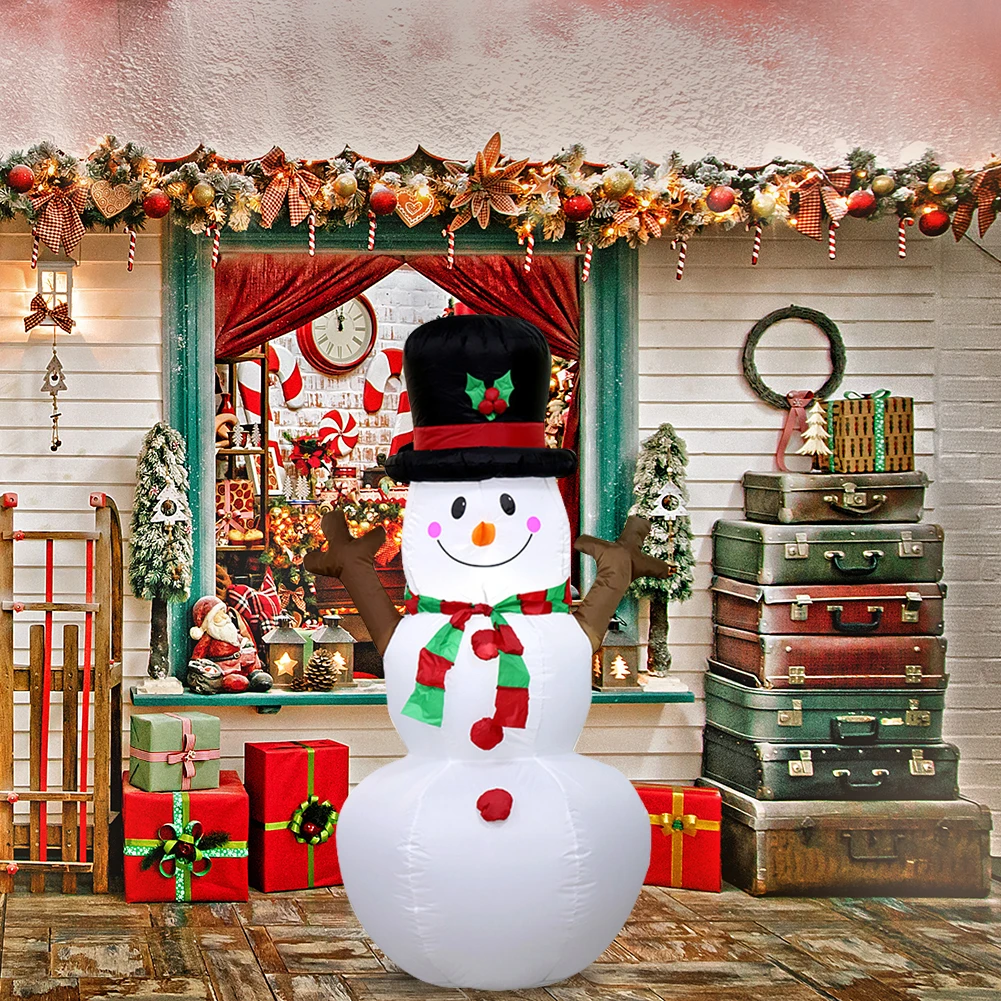 Inflatables Beach Snowman com LED, Decoração de Natal, Xmas Party, interior, exterior, pátio adereços, ornamento de brinquedo, 2024