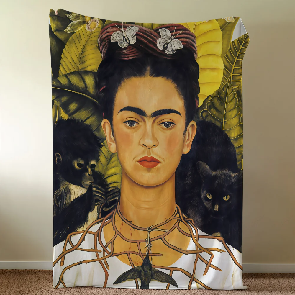 Blanket F-FridaS-ES Throw Super Cosy Plush Living Room Sofa Artwork Couch K-KahloS-ES Childish Birthday Gifts