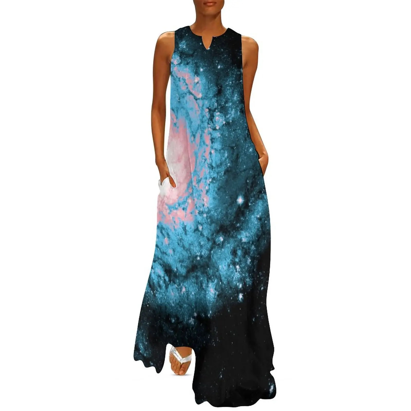 

Transgender Pride Spiral Galaxy Long Dress women's clothing korea stylish clothes for woman Women's summer skirt Dress