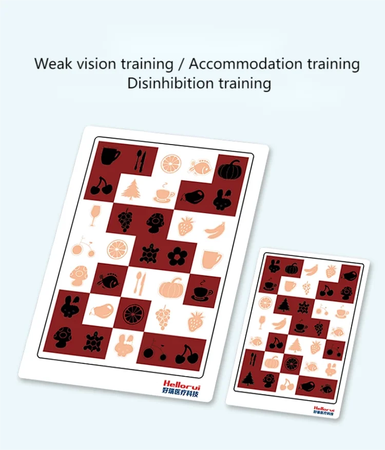 Vision Training Products Anti-Suppression Charts (fruit pattern) for kids Training to achieve disinhibition & accommodation