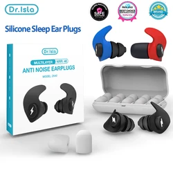 Dr.isla ZK40 6Pcs 3 Layer Soft Silicone Ear Plugs Tapered Sleep Noise Reduction Earplugs Sound Insulation Ear Protector