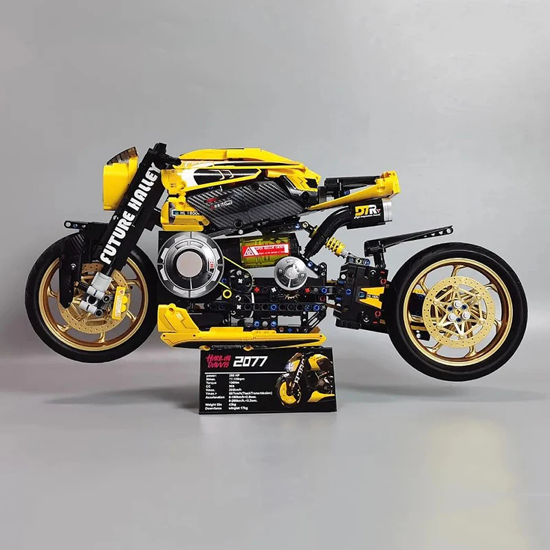 1981PCS Technical 1:5 Cyber 2077 Motorcycle Building Blocks Speed Motorbike Locomotive High Tech Bricks Toys Gift For Adult Kids