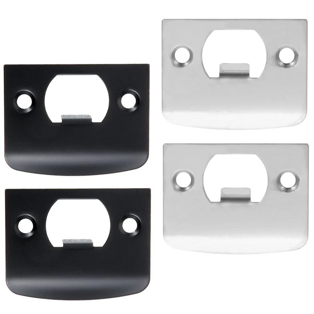 4 Stuks Deurversterking Platen Rvs Deur Klink Platen Nachtschoot Strike Plaat Cover Plaat Gat Filler Beveiliging Hardware