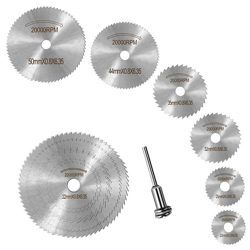 7pcs/set HSS Saw Blade Rotary Tool Cutting Disc For Dremel Drill Woodworking Metal Cutter Power Tools