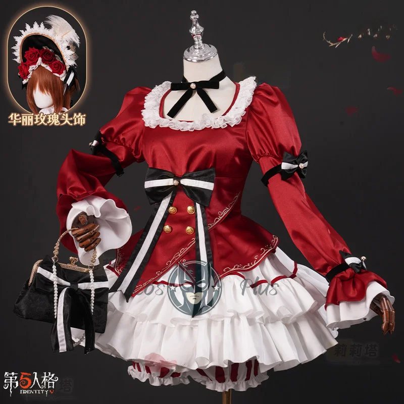 

Game Identity ⅤGardener Emma Woods Cosplay Costume Red Lolita Uniform Hallowen Carnival Christmas Party Play Role Clothes New