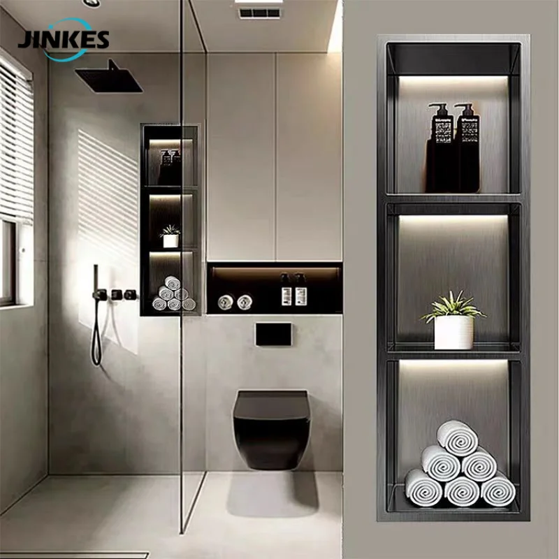 Custom. high quality exclusive design shower bathroom stainless steel niche 304 Wall insert customized size color best sells