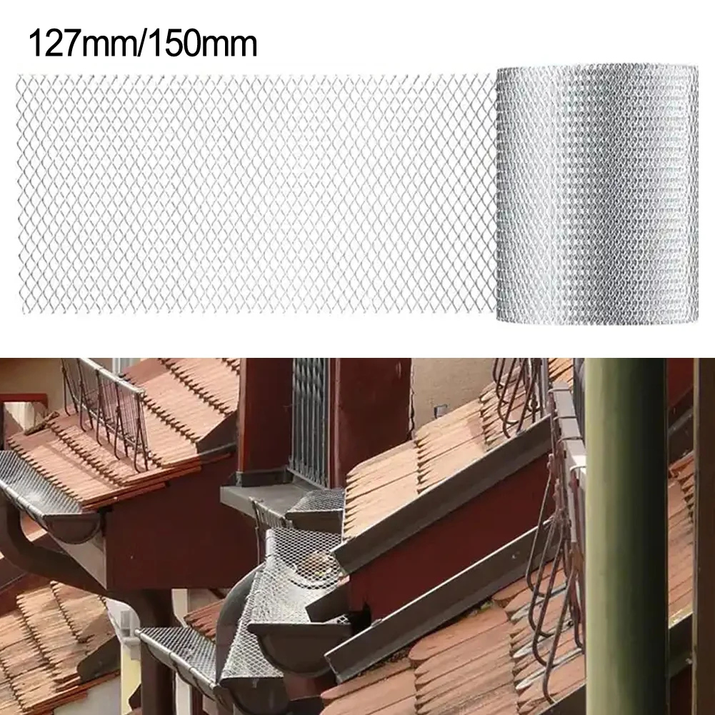 1 Roll Aluminum Gutter Guard Durable Leaf Guards For Gutters Mesh Guards Leaf Protector Anti-rust Anti-corrosion Gutter Covers