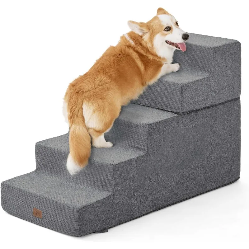 Dog Stairs for High Bed, Extra Wide Dog Steps for Bed Couch Sofa, 35D Foam Pet Steps