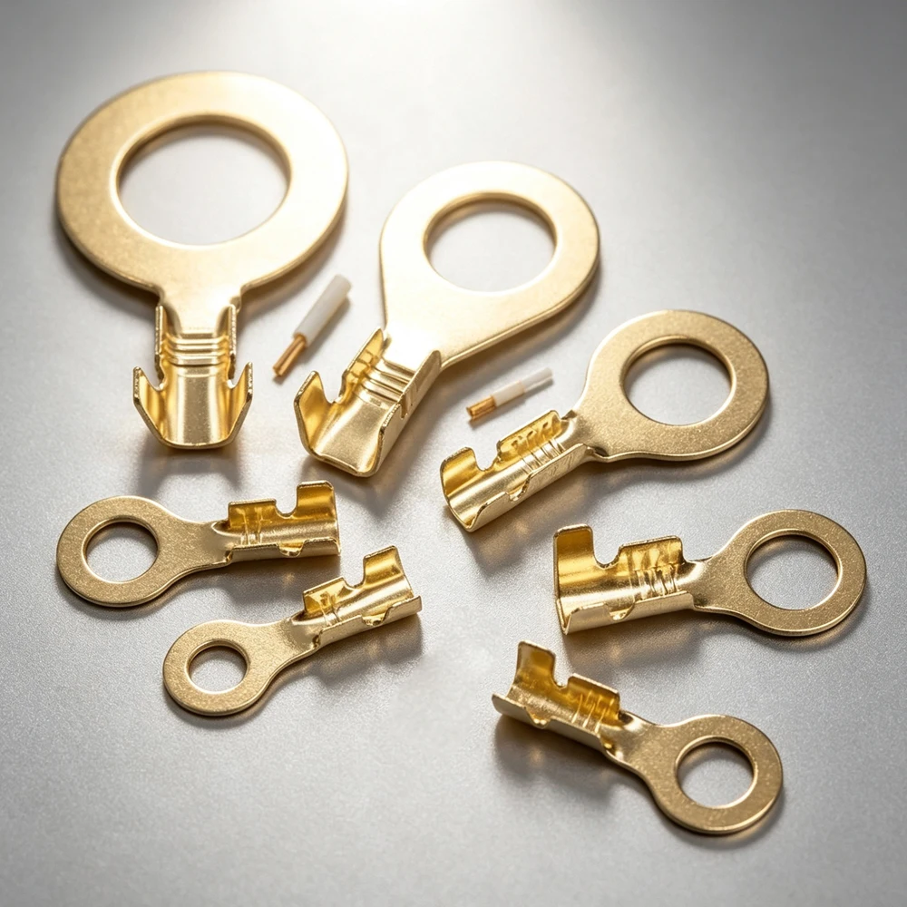 50/100/200Pcs Brass Non-insulated Ring Cable Lugs, Electrical Crimp Wire Terminals M3 M4 M5 M6 M8 M10 Connectors For Wiring
