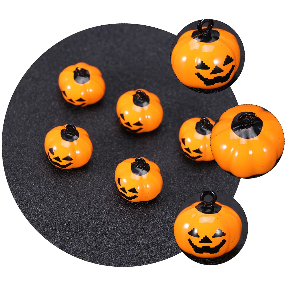 

12Pcs Cartoon Pumpkin Pet Bells Copper Material Quick Release Buckle Ringing Sound Pet Bells Pumpkin Pattern Bell