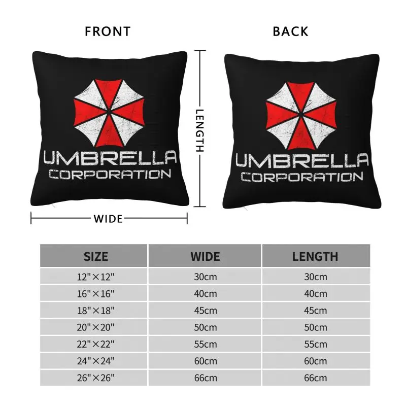 Umbrella Corporation Pillowcase Square Pillow Case 18x18 Inches Soft Cozy Polyester Cushion Cover for Home Office Car Decoration