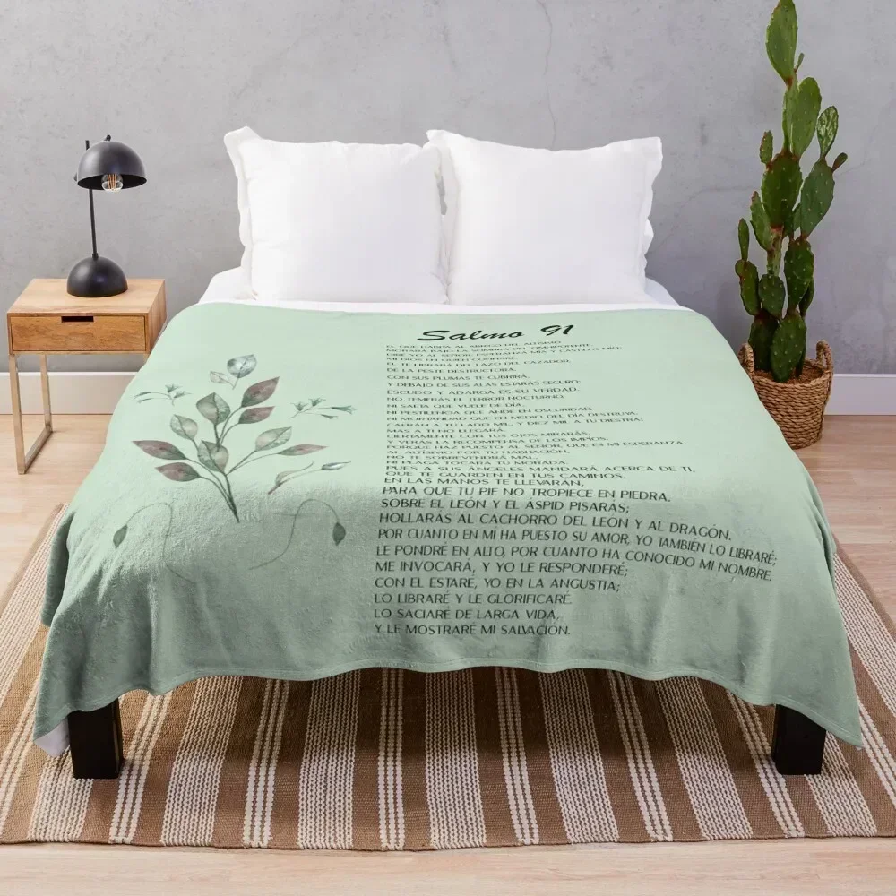 

Salmo 91, Spanish Bible Verse Throw Blanket Stylish Decor Blanket Gift for Friends Roommate