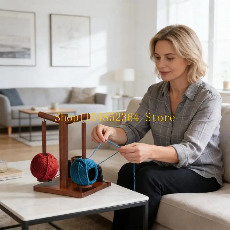 

Органайзеры для деревянной пряжи 652F, включая передвижную подставку с двойными шпинделями для рукоделия