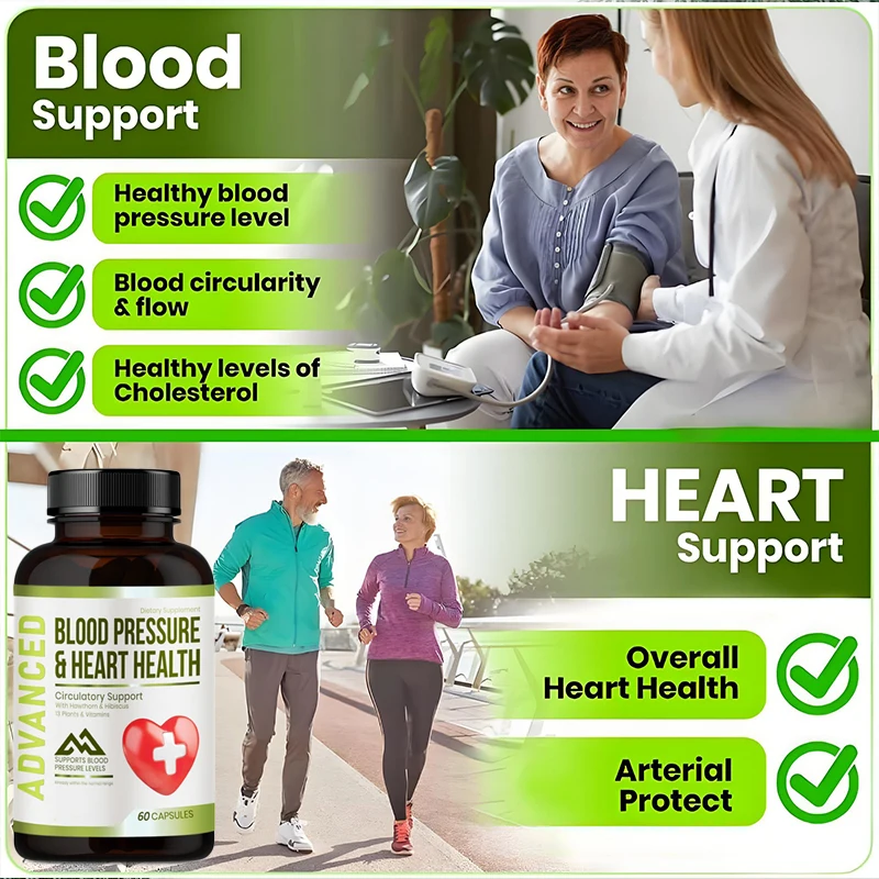 

Blood pressure support supplement using hawthorn berries and hibiscustosupport blood pressure and healthy circulation 60capsules