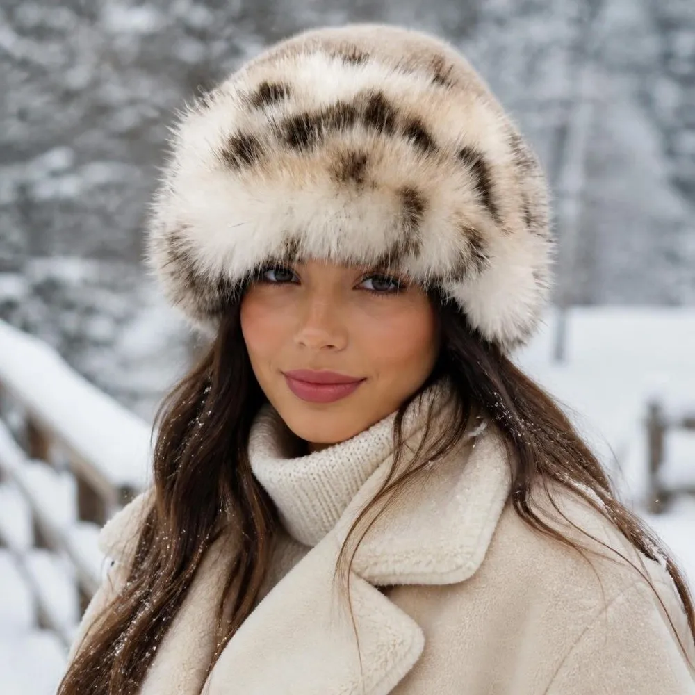 New Windproof Faux Fur Fisherman Hat Soft Thicken Ear Protection Cap Versatile Elegant Winter Bucket Hat Ski Riding