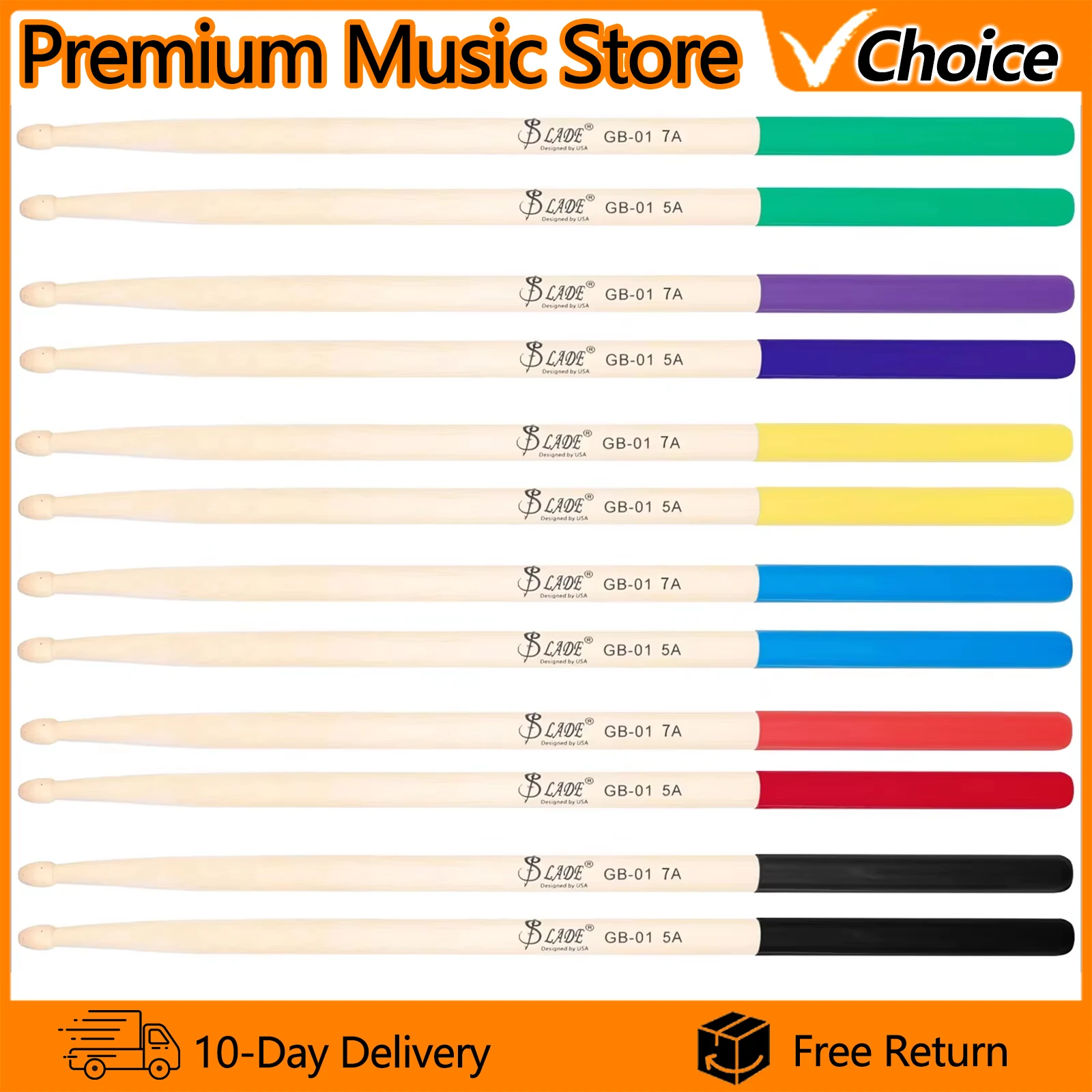 SLADE 5A/7A Ahorn Drumsticks GB-01 Professionelle Holz Drum Sticks Trommel Schlägel Percussion Musical Instrument Zubehör Teile