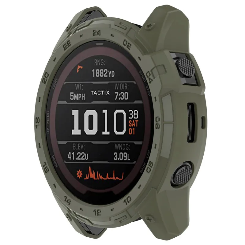 Voor Garmin Tactix 7 Pro Enduro 2 Case Tpu Bumper Beschermende Shell Cover Screen Protector Film Opladen Poort Stof-plug