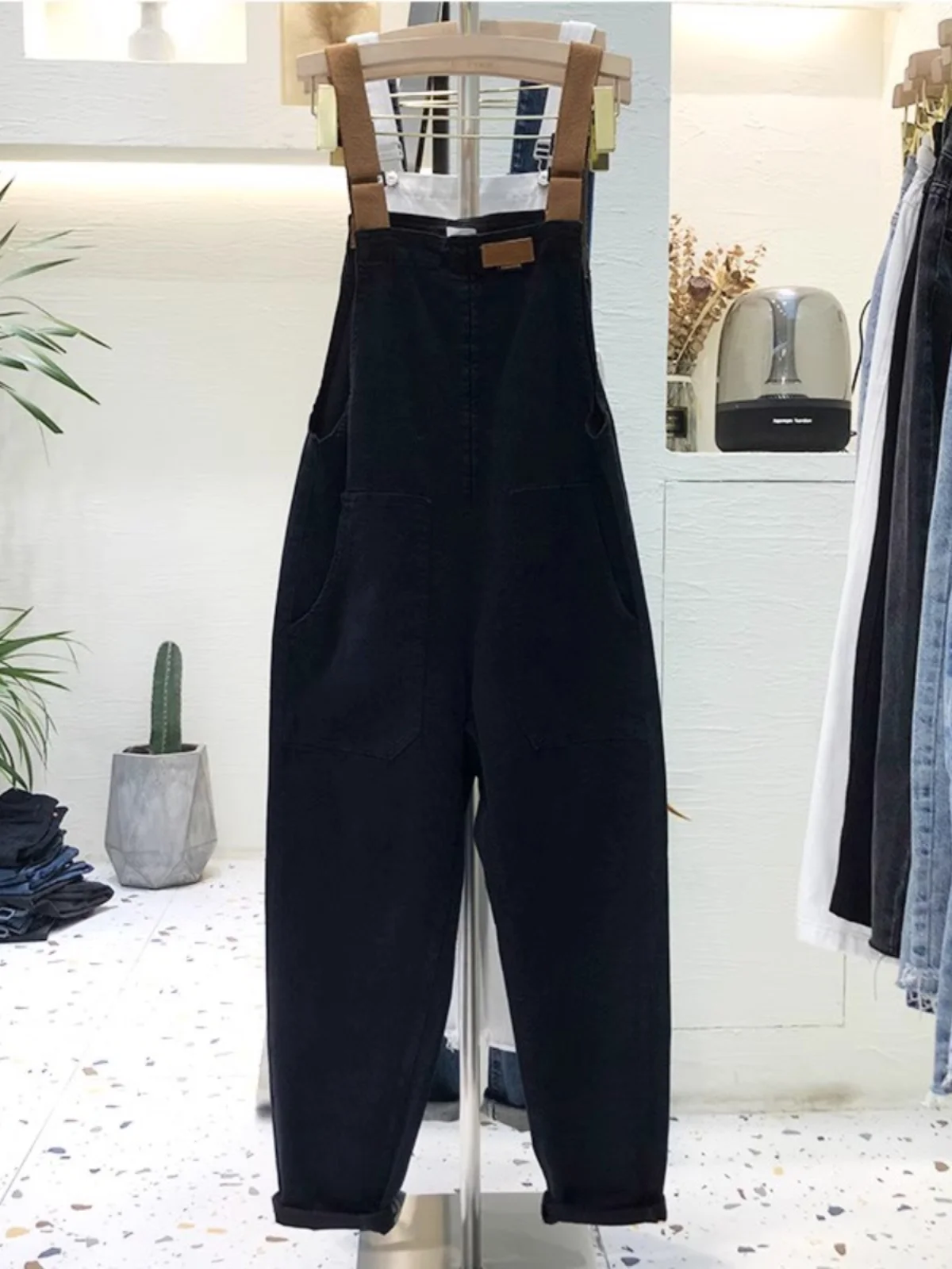 

Slim Fit Denim Overalls Women's Spring Summer New Sle Elastic High Waist Cotton Stretch Denim Pants Trendy Bla Overalls