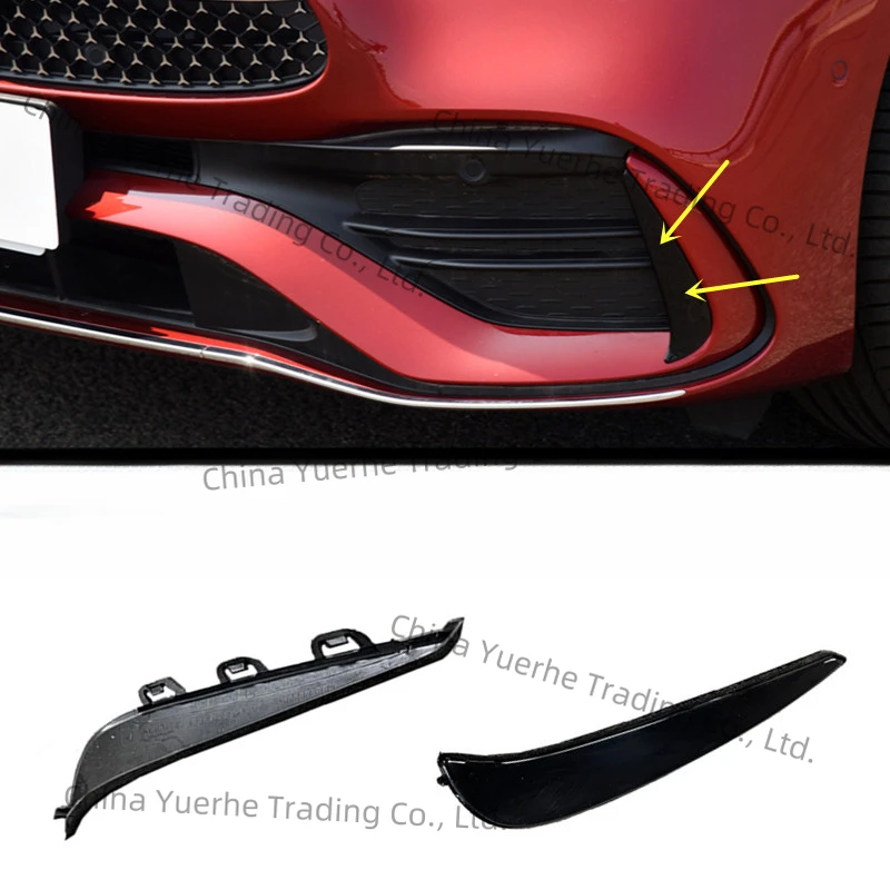 

Глянцевый черный передний бампер, противотуманная решетка, накладка на вентиляционное отверстие для Mercedes-Benz W206 C200 C220 C260 C300 2022-2023