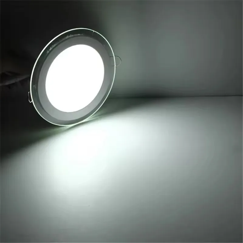 LED Panel Light Round Glass Panel Downlight 6W 9W 12W 18W Ceiling Recessed Lights Spot Light Indoor Lamps 85-265V