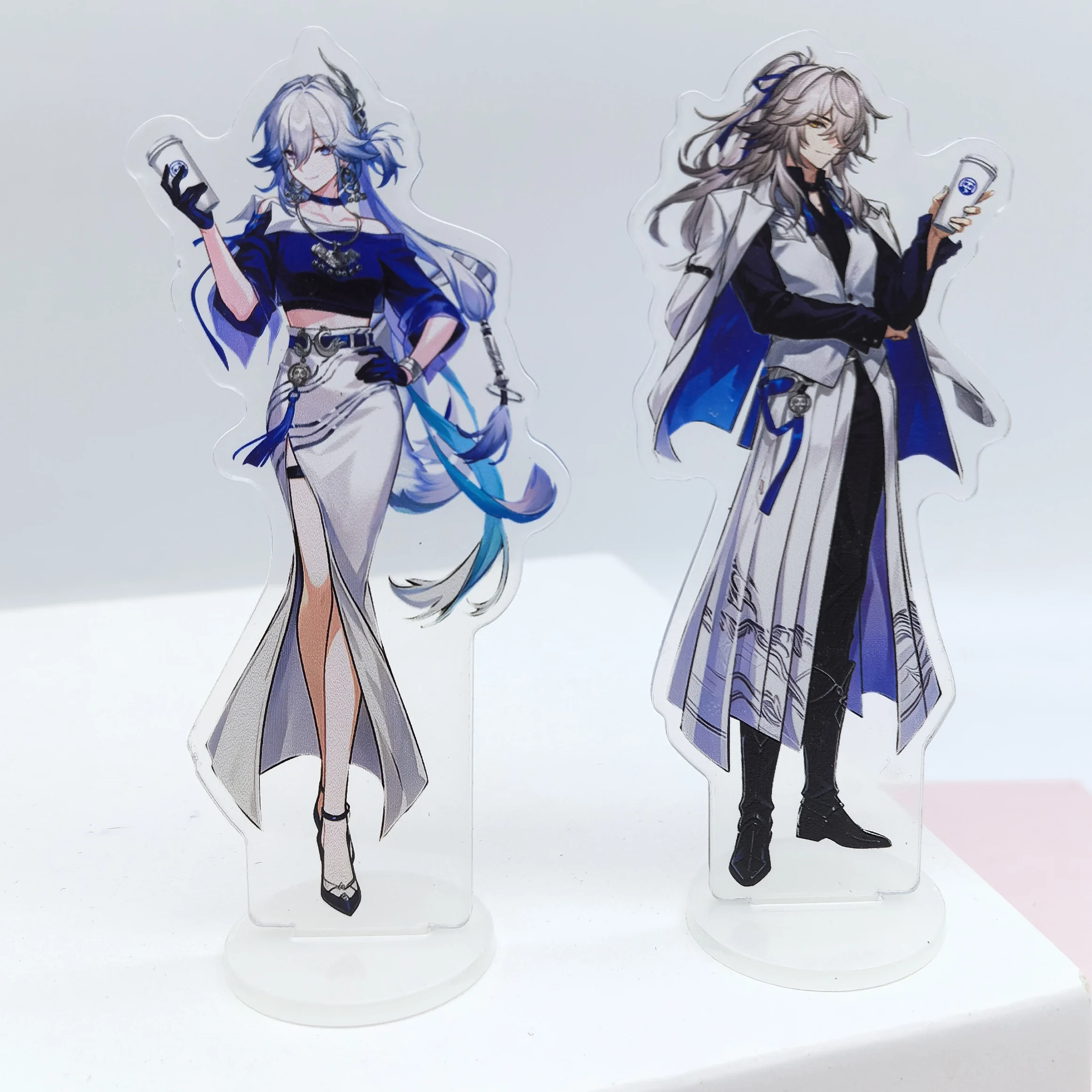 1Pc Honkai: Star Rail Jingyuan Yaoguang Sparkling Brooch Display Stand Decorative Keychain Glowing Anime Figure IP Toy Set