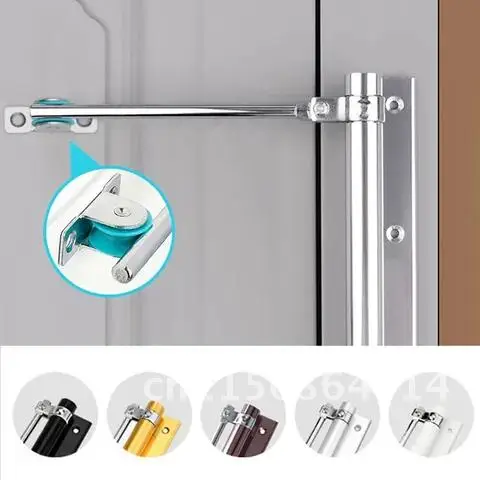 

Stainless Steel Spring Door Closer Hardware Automatic Closing Pulley Silent Door Closer Screws Allen Wrench For Families