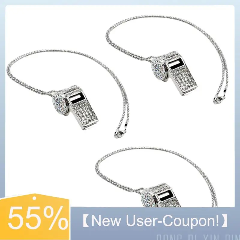 

【Купон для новых пользователей!】Свисток в форме ожерелья, изысканный свисток со стразами, милый свисток с кристаллами, металлический свисток