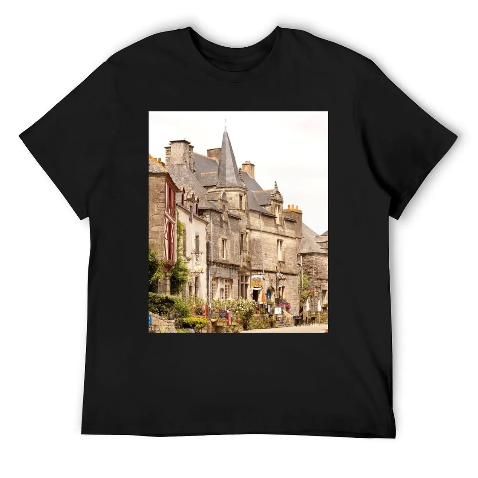 

Main Street in the Village of Rochefort en Terre - Brittany France T-Shirt street wear plus sizes mens clothing