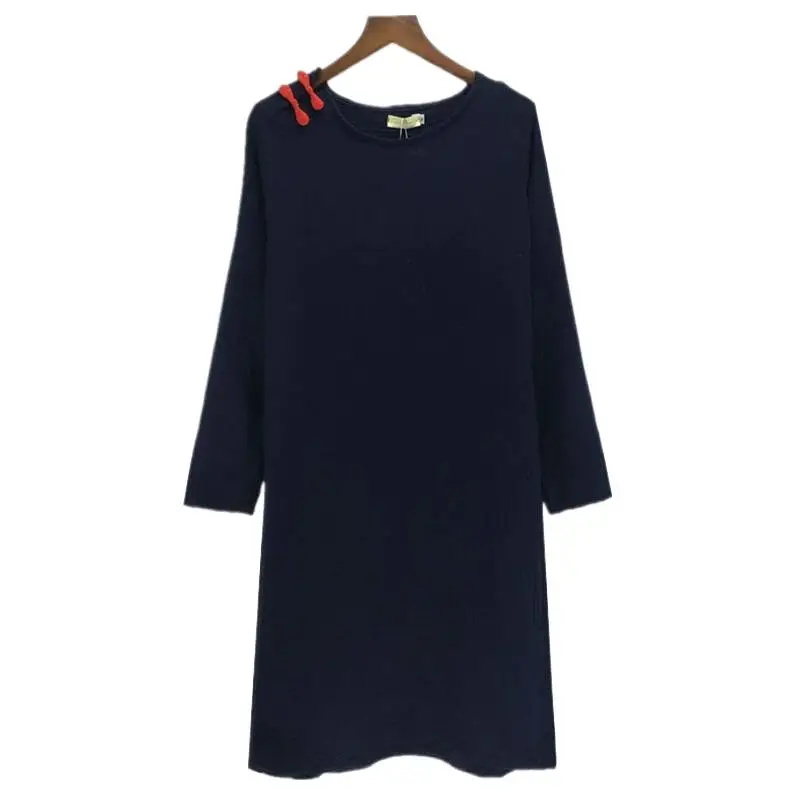 

14 candy colors 2024 Women Fashion Autumn Cotton Linen Dress Long sleeve Dresses Casual Loose Vestidos roupas femininas robe