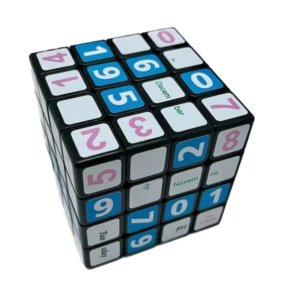 Calvin's Puzzle 4x4 Cube 4x4x4 Calendar III Cube Black Body  Magic Cube Children's Educational Toy Games and Puzzles 4x4