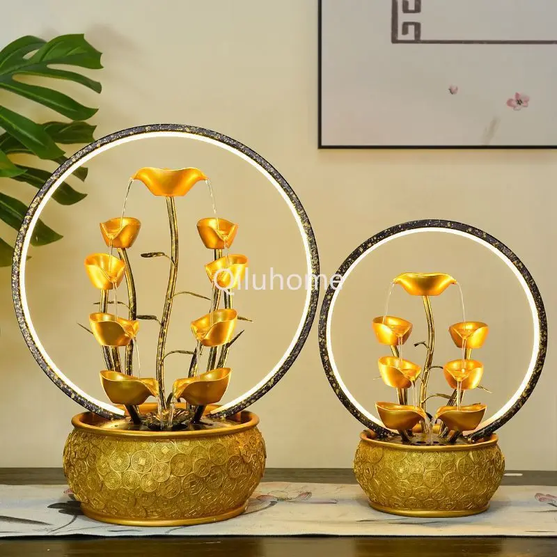 Opening Gift Gift Pachira Macrocarpa Flowing Office Bar Practical Atmosphere Lucky Fountain Decoration Fengshui Wheel