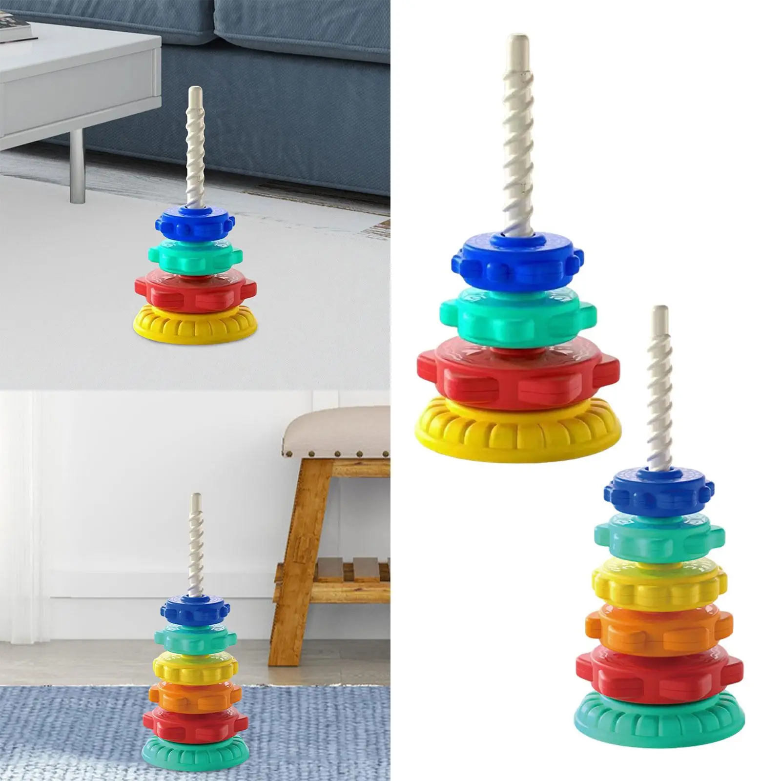 レインボータワーおもちゃ 感覚おもちゃ 運動能力開発おもちゃ レインボーホイールおもちゃ おもちゃ 1-