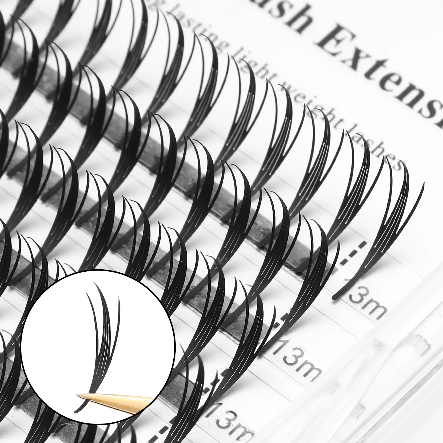

XIUSUZAKI Light Luxury Comic Spire Lashes Feather Shape Premade Fans Lash Russian Volume Eyelash Extensions Individual Lashes
