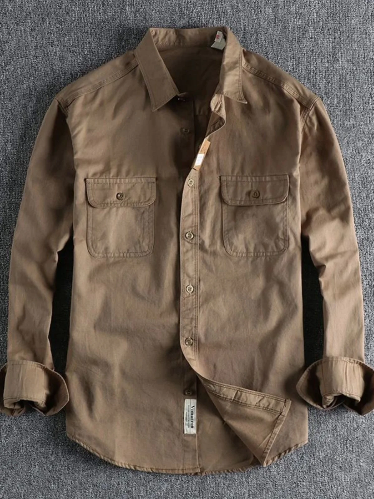 

Ретро Slim Fit Long Sve Мужская irt Vintage Sle Повседневная модная осенняя одежда Удобный материал Европейский простой дизайн