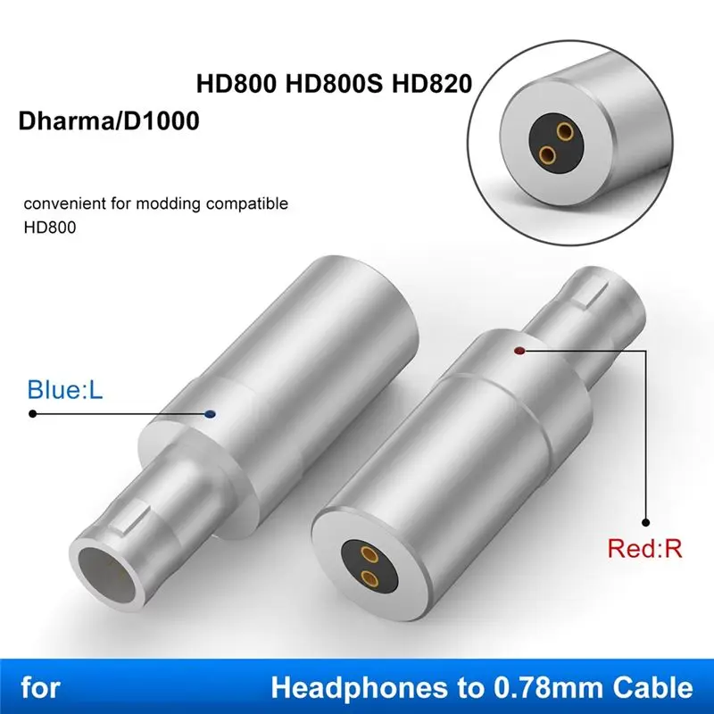 ABGI Headphone Converter for Sennheiser HD800 HD820 HD800S, 0.78mm Female Adapter, Aluminum Alloy, Audio Jack Adapter for HiFi
