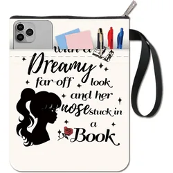 1pc Words Book Covers Human Book Sleeve Rose Book Protector for Paperbacks Washable Fabric Cloth Book Cover with Zipper