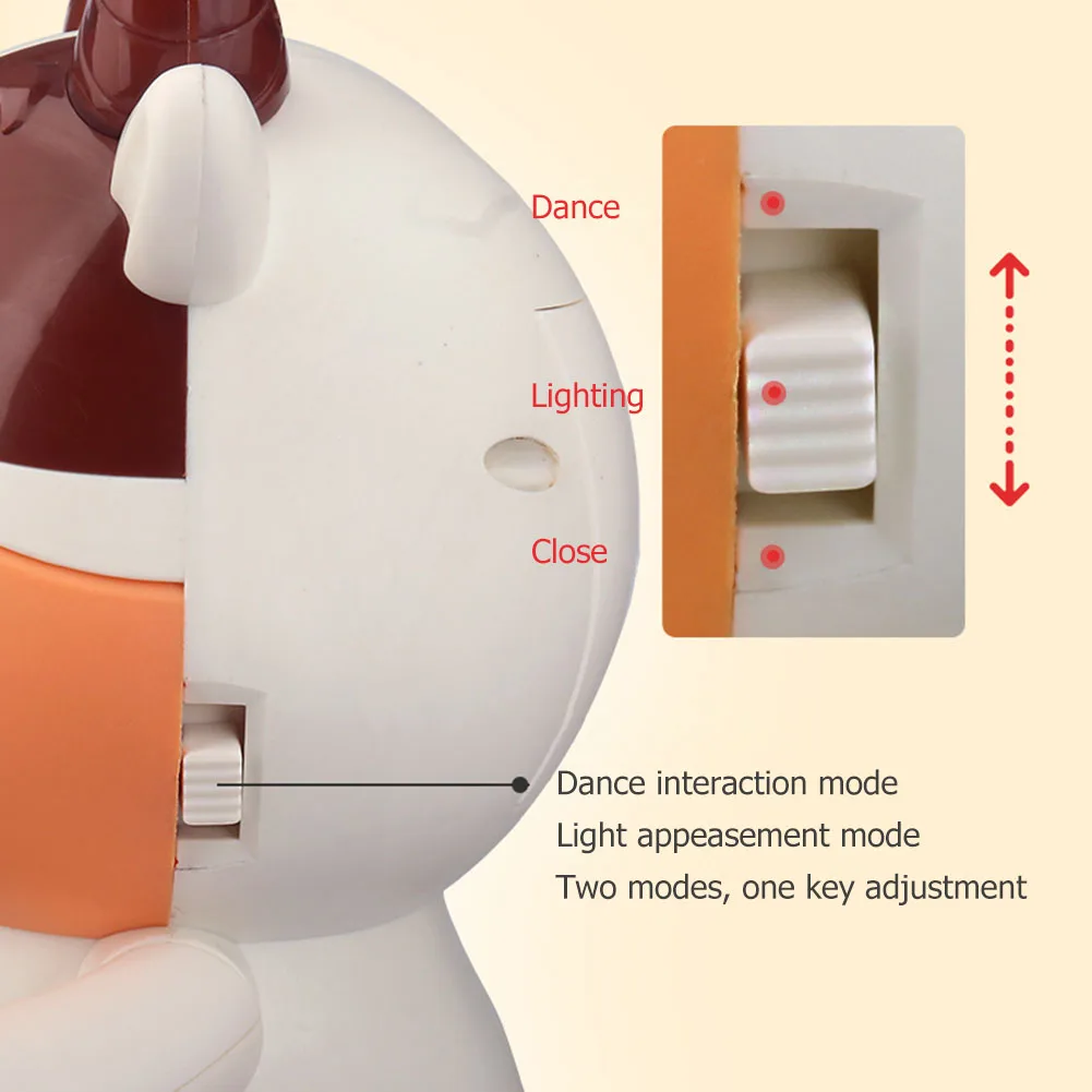 Juguete Educativo Eléctrico de Plástico con Música y Luz, Muñeco de Vaca Brillante, Juguete Interactivo Suave para Niños, Regalo de Cumpleaños