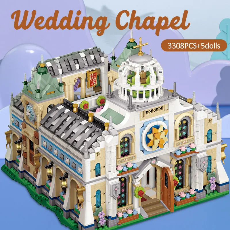 

Romantic Wedding Friends House Castle Building Blocks City Street View Sets Figures Bricks Toys for Girls Valentine's Day Gifts