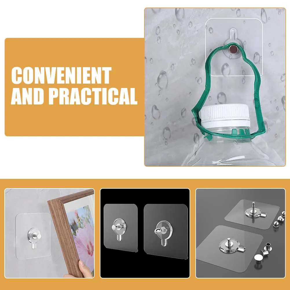 50Pcs Picture Hanging Hooks Adhesive Wall Hangers No Nails Strong Hold for Home Office Kitchen Bathroom Frame Hooks