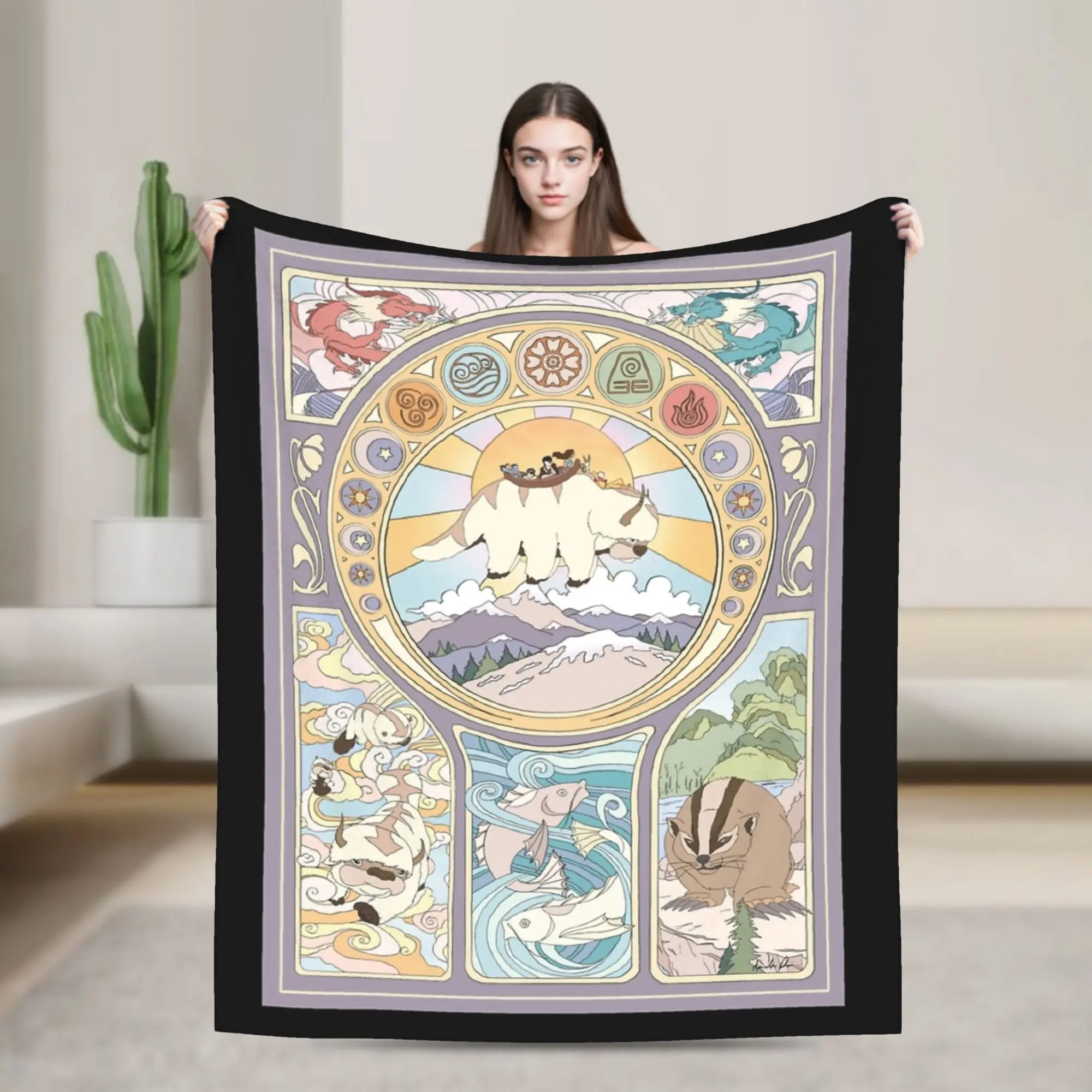 

Appa ATLA Blanket Coral Fleece Plush Printed Breathable Warm Throw Blankets for Bedding Travel Quilt