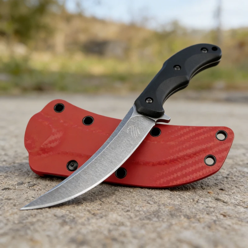 

8.54-inch Fixed Blade Knife 7Cr13Mov Steel Blade G10 Handle Perfect for Outdoor Camping Hiking EDC Cutting Fishing Tools