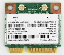 Original NEW Original Wireless Card Wifi + 4.0 For Bluetooth For Broadcom BCM943142HM Mini PCI-E Card For HP Sps 753076-001