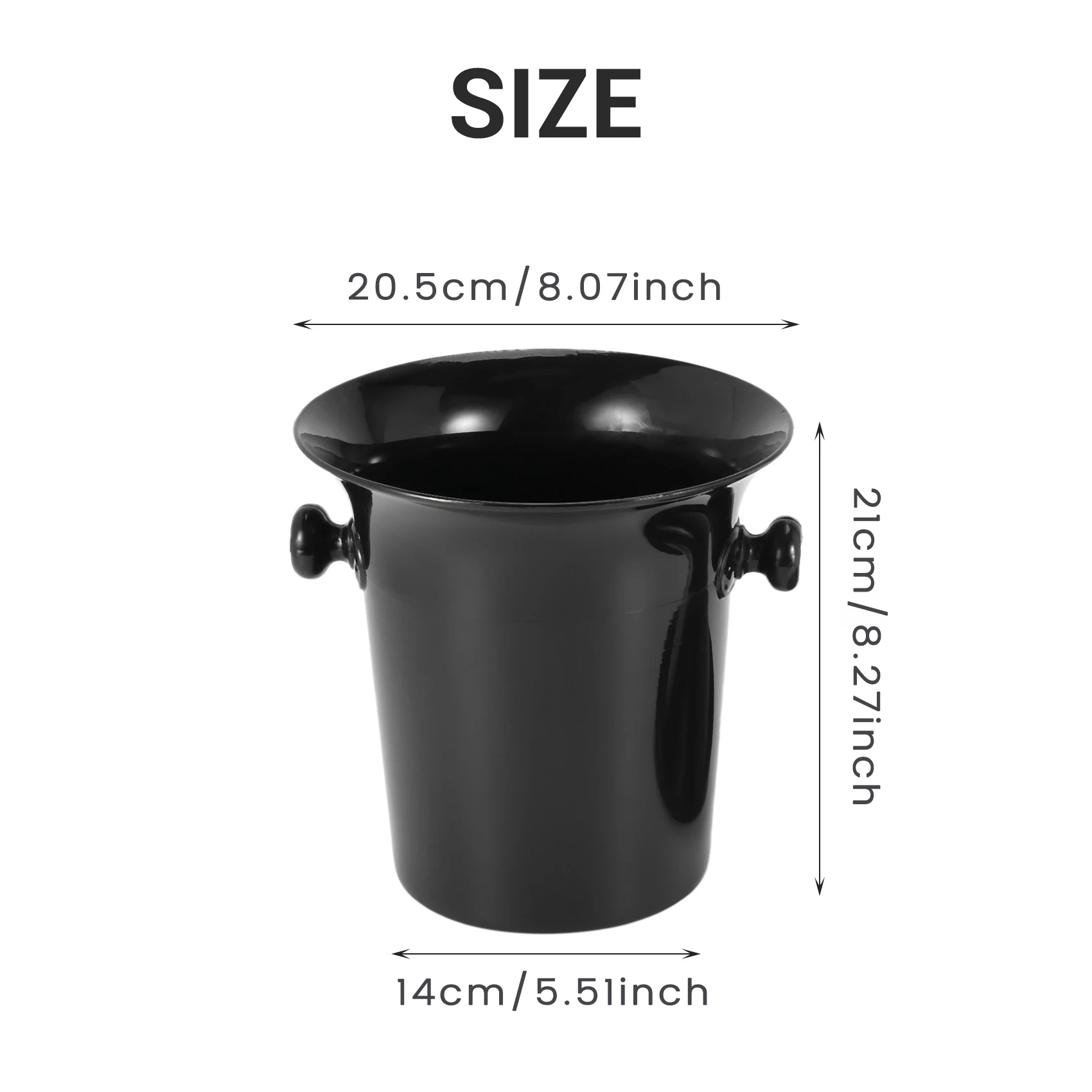 Wine Dump Black Plastic Wine Spittoon - Standard Size with Black Funnel Champagne Bucket