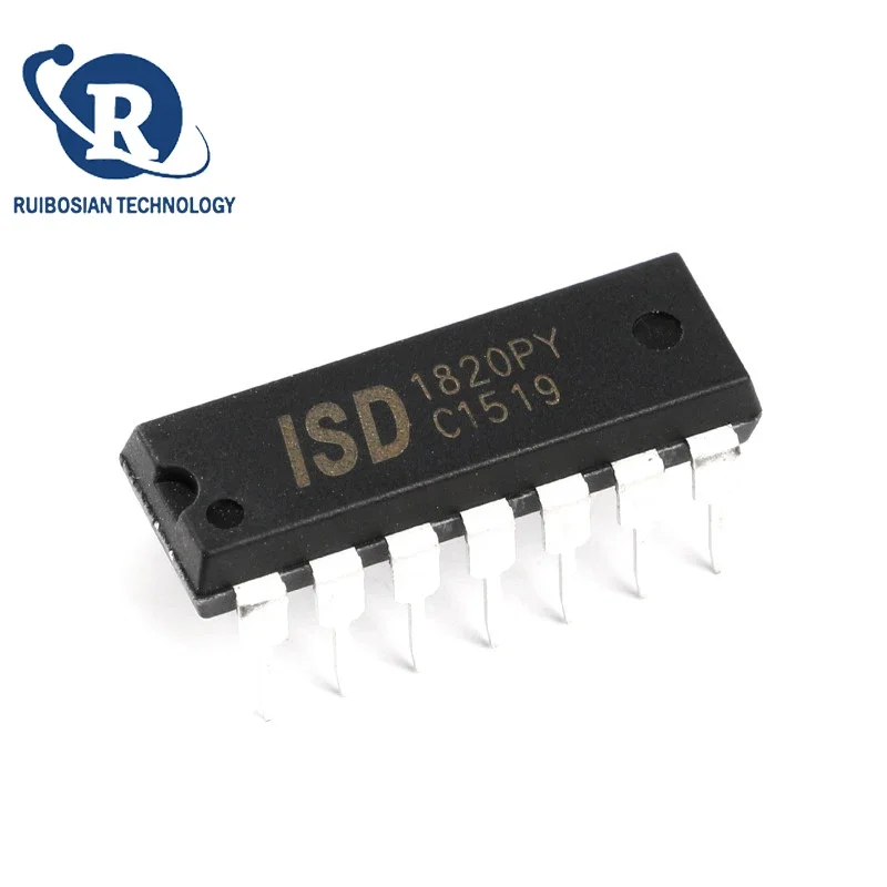 5pcs ISD1820PY DIP-14 ISD1820 1820PY DIP IC 8-20 Second Single Segment Voice Recording and Playback Circuit Chip New Original