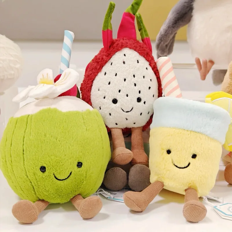 ตุ๊กตาผ้าพลัฌนุ่มลายการ์ตูน มะพร้าว มะนาว ผลไม้ ของเล่นตกแต่งห้องนอน ของเล่นกีตาร์รูปผลมังกร ของขวัญสำหรับเด็กผู้หญิง