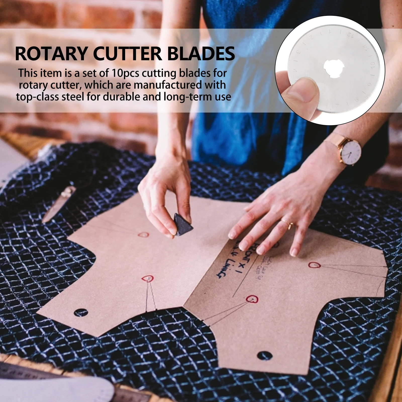 

10Pcs Rotary Cutter Blades 45mm Super Thin 03mm Thickness Cutting Paper Fabric Plastic Crafts Storage Case