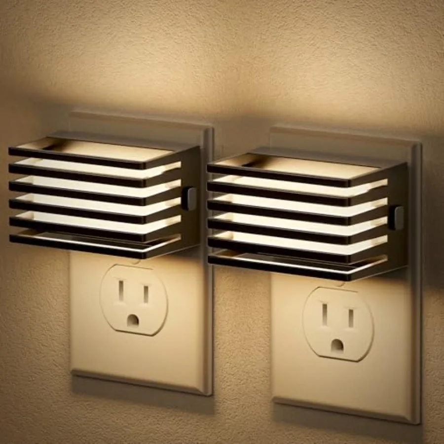 

LED Night Light, [2 Pack] Night Lights Plug into Wall with Dusk to Dawn Sensor, Dimmable Plug in Night Light, Adjustable Bright