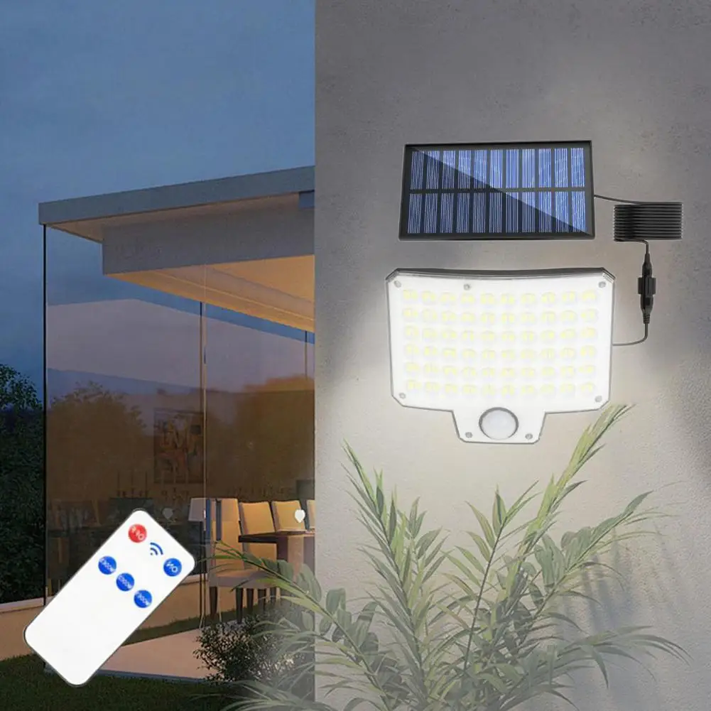 Easy Installation Outdoor Lights High Brightness Solar Light with Remote Control 3 Modes Rechargeable Easy for Garden