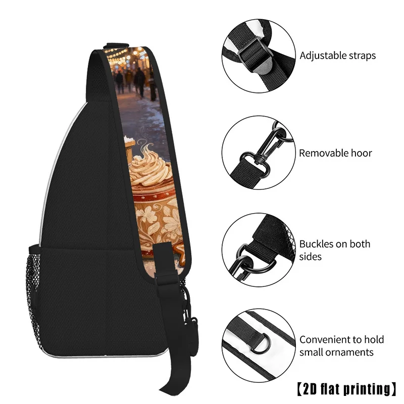 حقيبة ظهر للرجال والنساء لعيد الميلاد والزنجبيل وقصب الحلوى بطباعة مسطحة مع أشرطة قابلة للتعديل