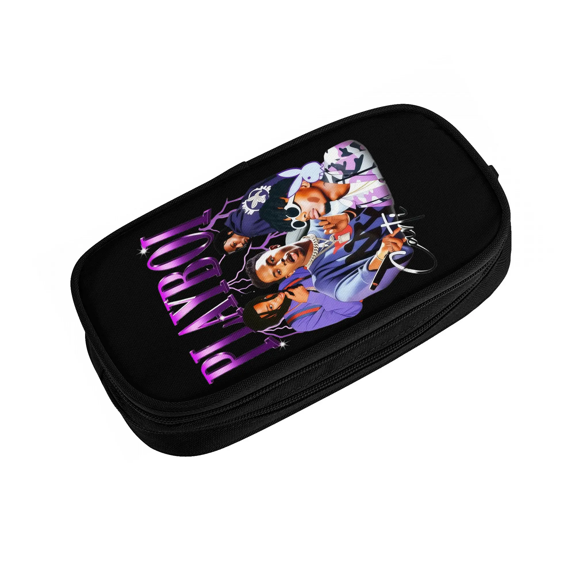 Playboi Carti Rapper Singer Hip Hop  Kawaii Pencil Cases Girls Boys Large Capacity  Pencil Bag Pouch Students Stationery